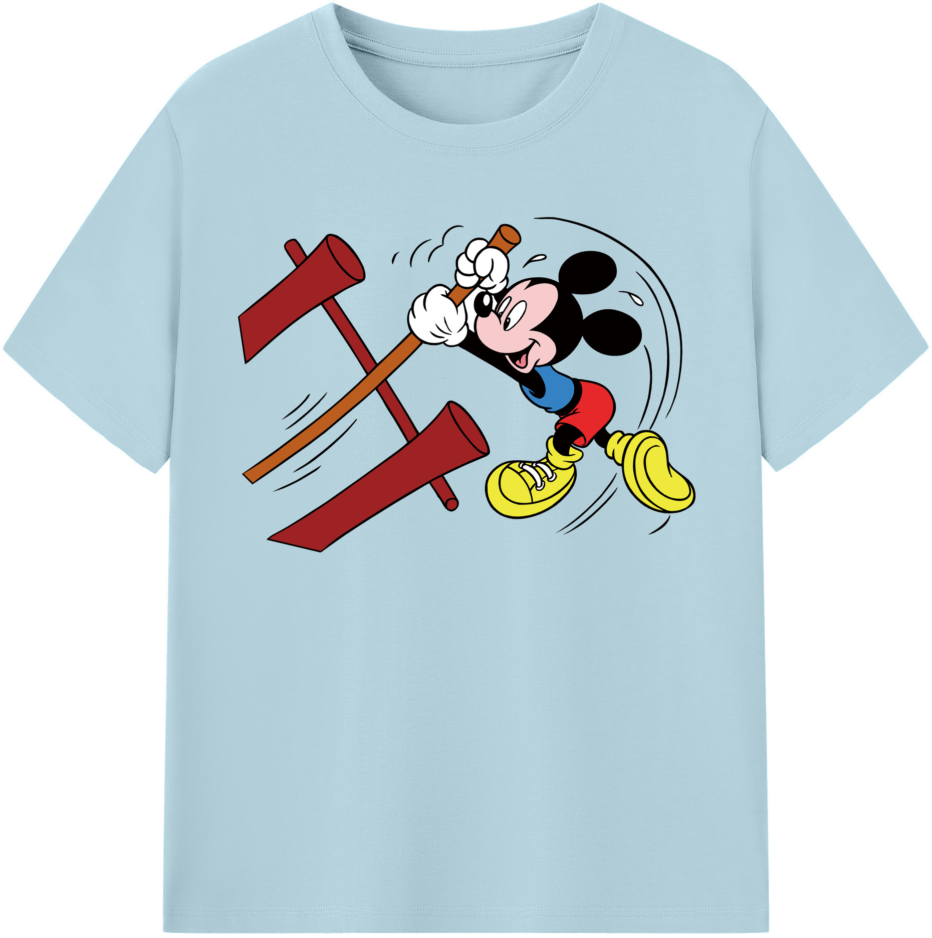 （画像用） ミッキーマウス Mickey Mouse 綿100％半袖Tシャツ（フロントプリント）